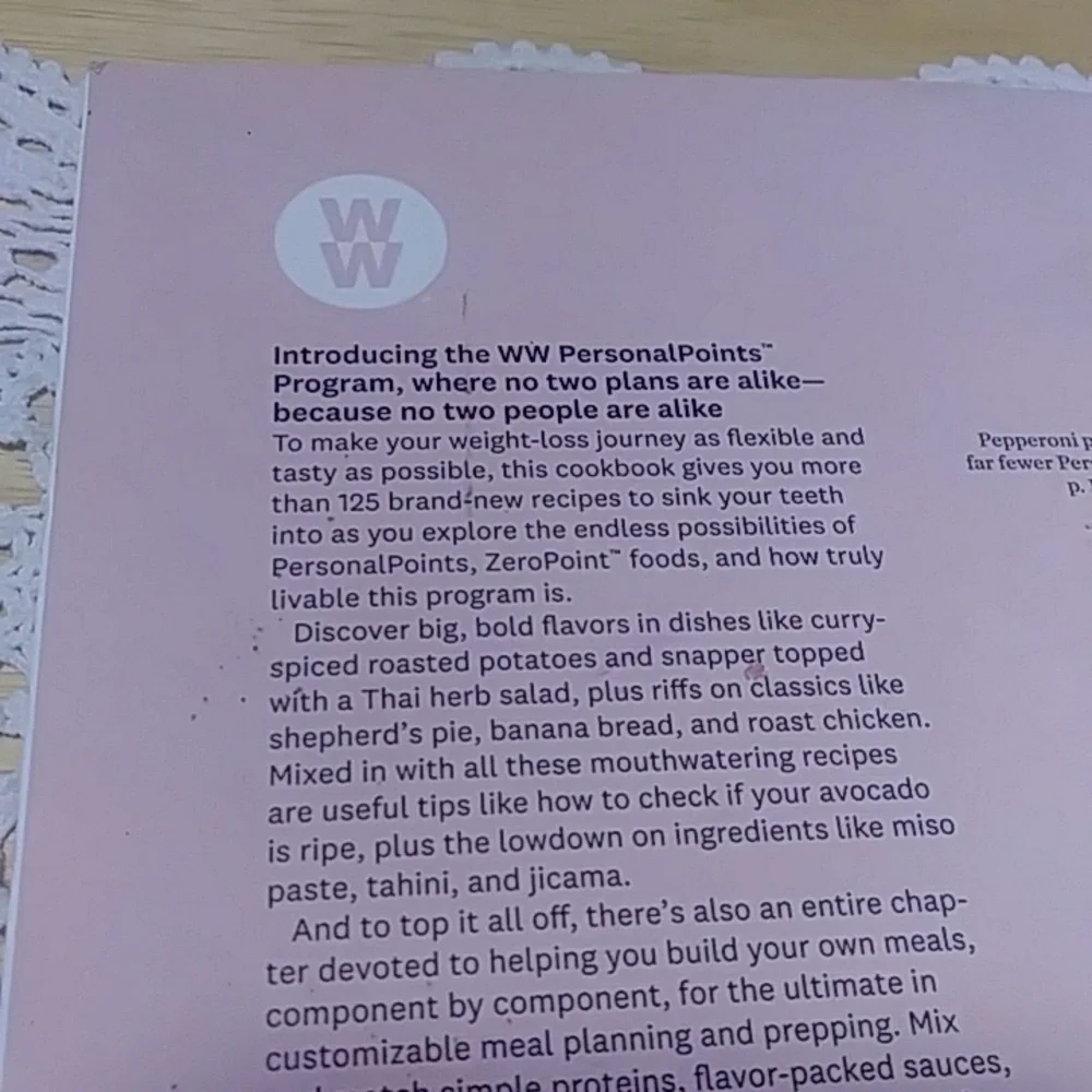 Weight Watchers Personal Points Cookbook, WW recipes